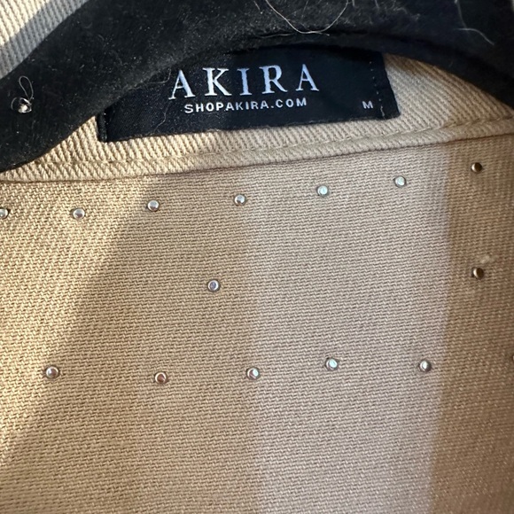 AKIRA Tan Jean Fabric with Silver and Black Accent Studs embellished all over. - Picture 5 of 8